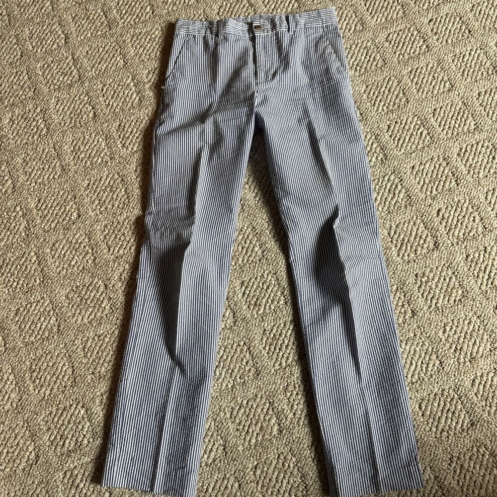 Boys Polo Ralph Lauren Blue Striped‎ Seersucker Pants Size 16 EUC